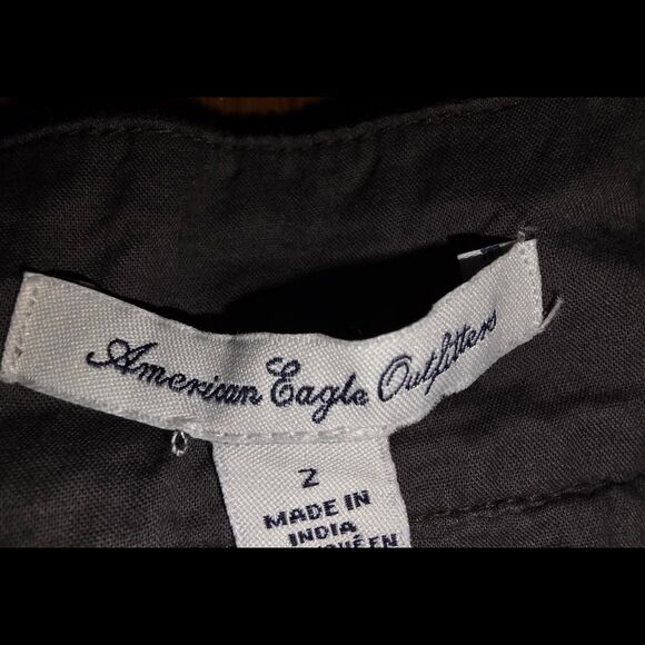 American Eagle Outfitters Charcoal Tiered Ruffle Mini Skirt - Picture 1 of 3